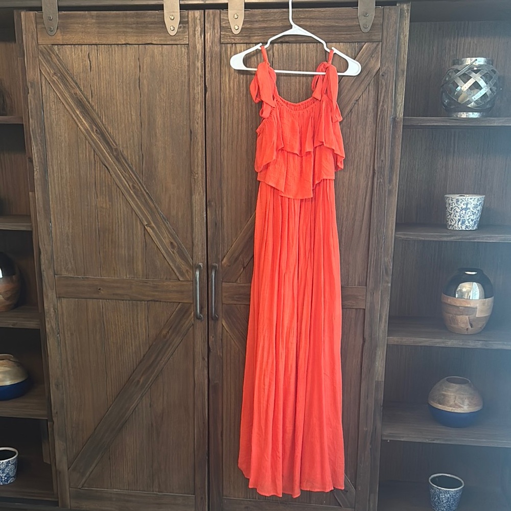 Elegant coral Maxi Dress